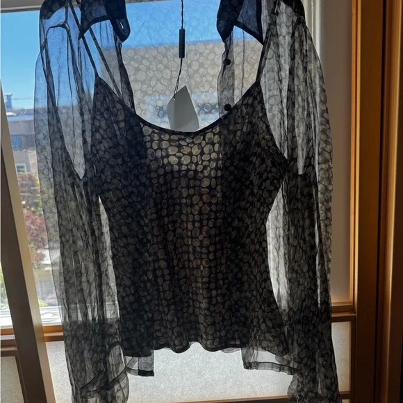 Jaeger Silk Sheer Women's Blouse with matching cami - New - Picture 6 of 8